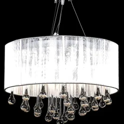 vidaXL Iluminación-Lámpara colgante con 85 cristales blanca