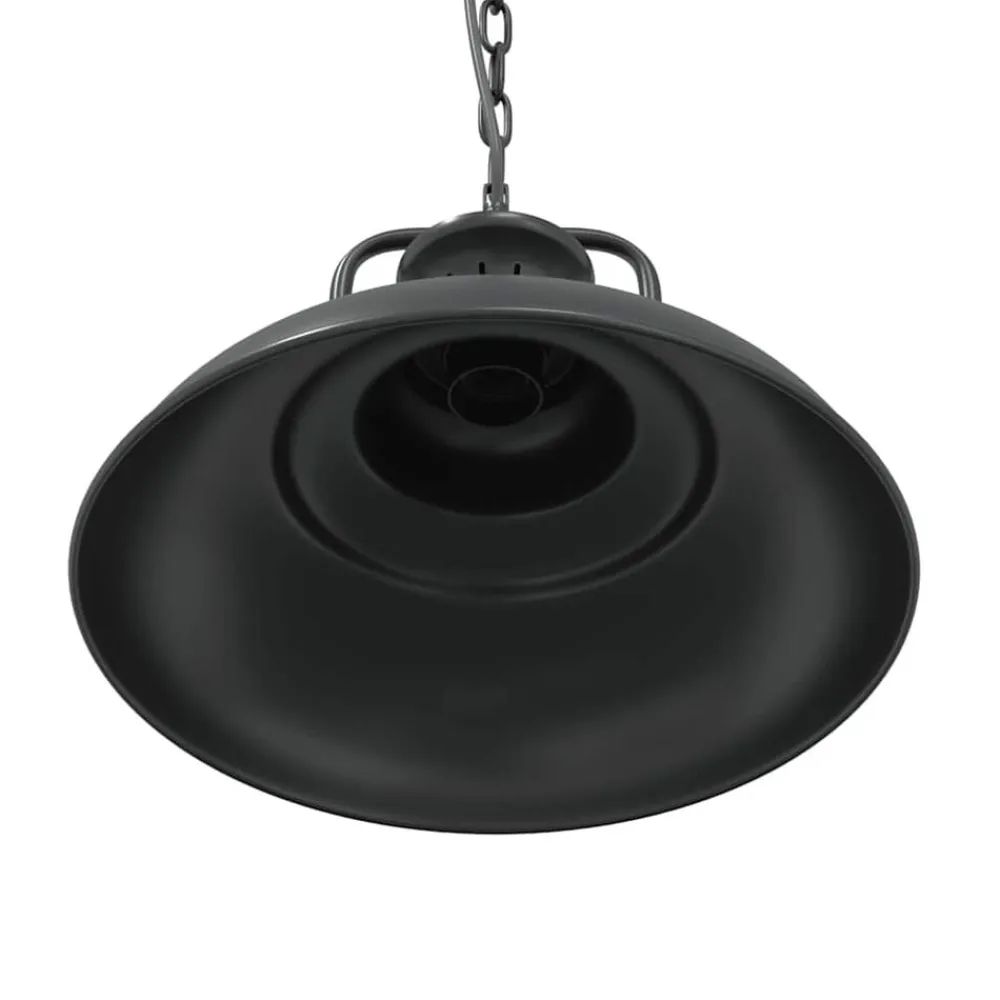 vidaXL Iluminación-Lámpara colgante E27 negra Ø 31 cm Hierro