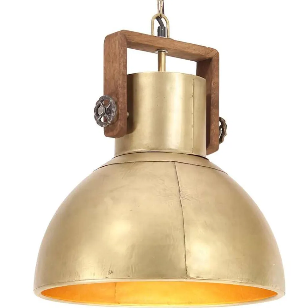 vidaXL Iluminación-Lámpara colgante industrial redonda 25 W latón 40 cm E27