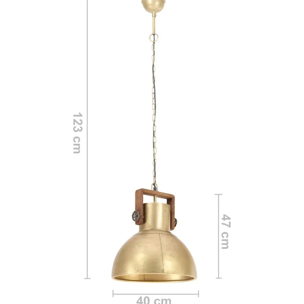 vidaXL Iluminación-Lámpara colgante industrial redonda 25 W latón 40 cm E27