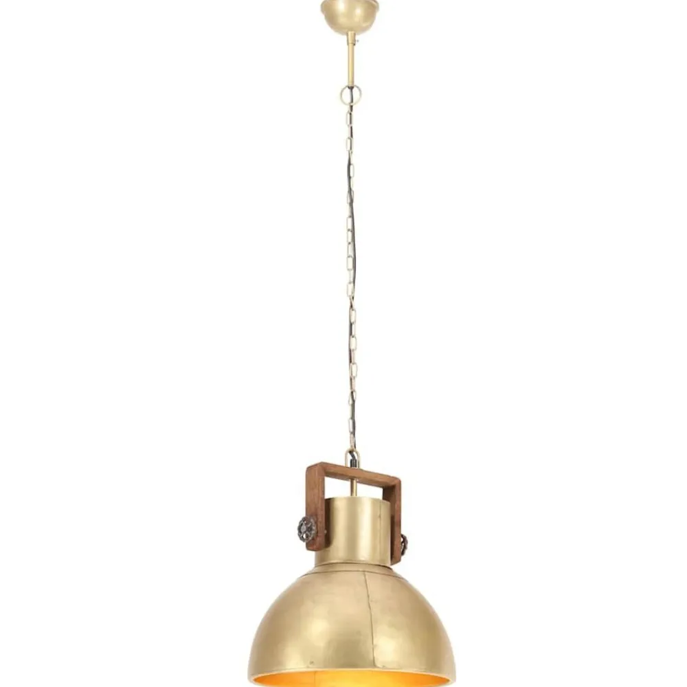 vidaXL Iluminación-Lámpara colgante industrial redonda 25 W latón 40 cm E27
