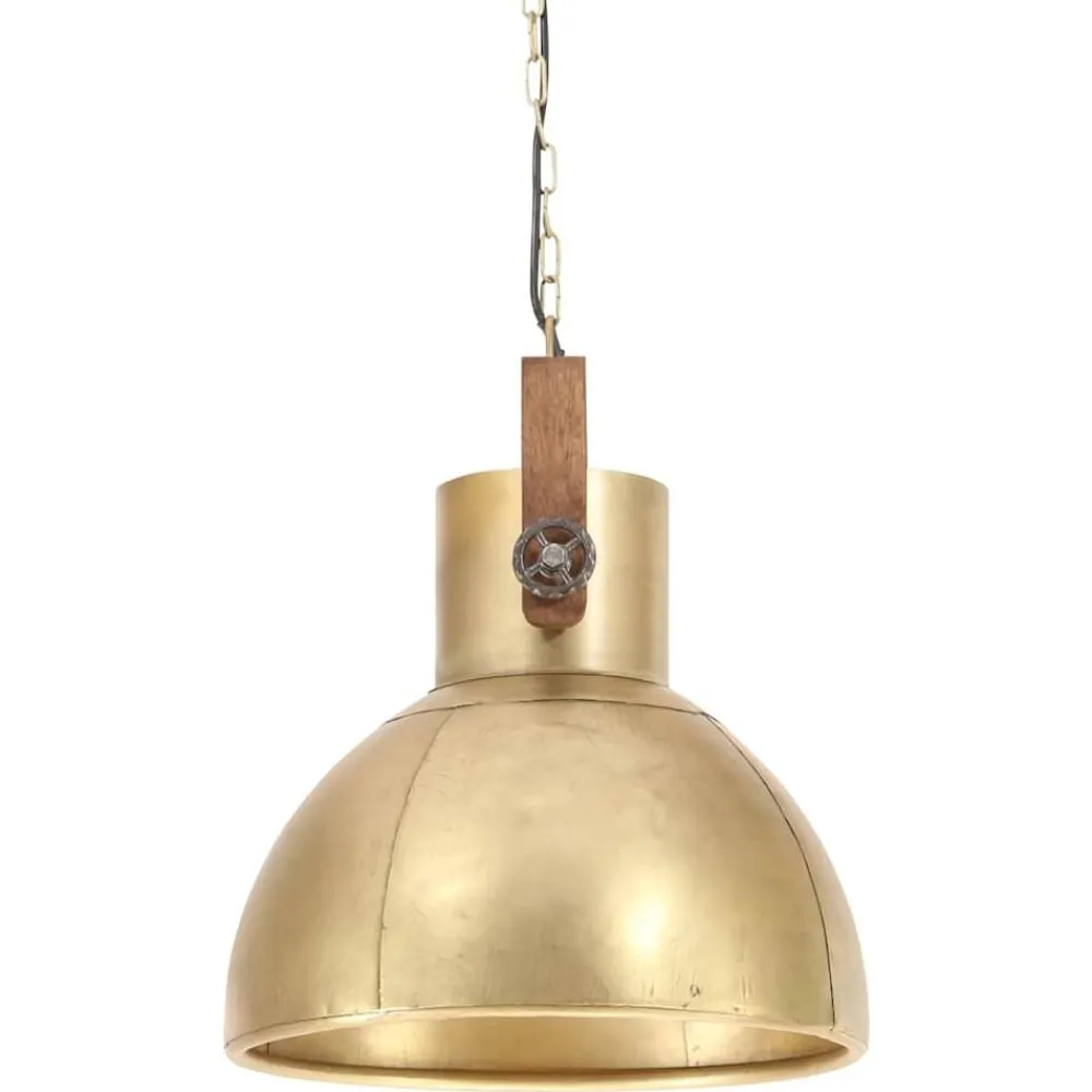vidaXL Iluminación-Lámpara colgante industrial redonda 25 W latón 40 cm E27