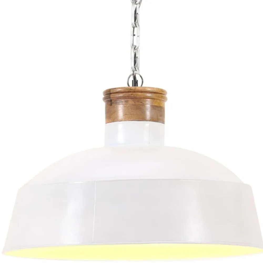 vidaXL Lámpara colgante industrial 58 cm blanca E27 Blanco Discount