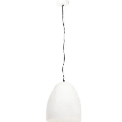 vidaXL Iluminación-Lámpara colgante industrial redonda 25 W blanca 42 cm E27