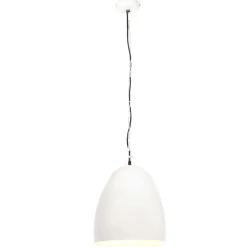 vidaXL Iluminación-Lámpara colgante industrial redonda 25 W blanca 42 cm E27