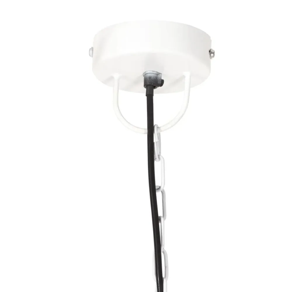 vidaXL Iluminación-Lámpara colgante industrial redonda 25 W blanca 42 cm E27
