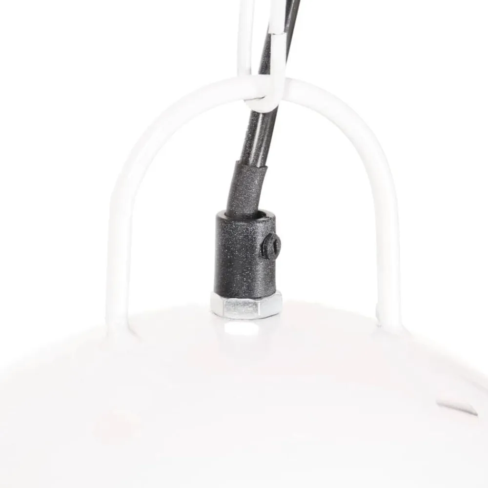 vidaXL Iluminación-Lámpara colgante industrial redonda 25 W blanca 42 cm E27