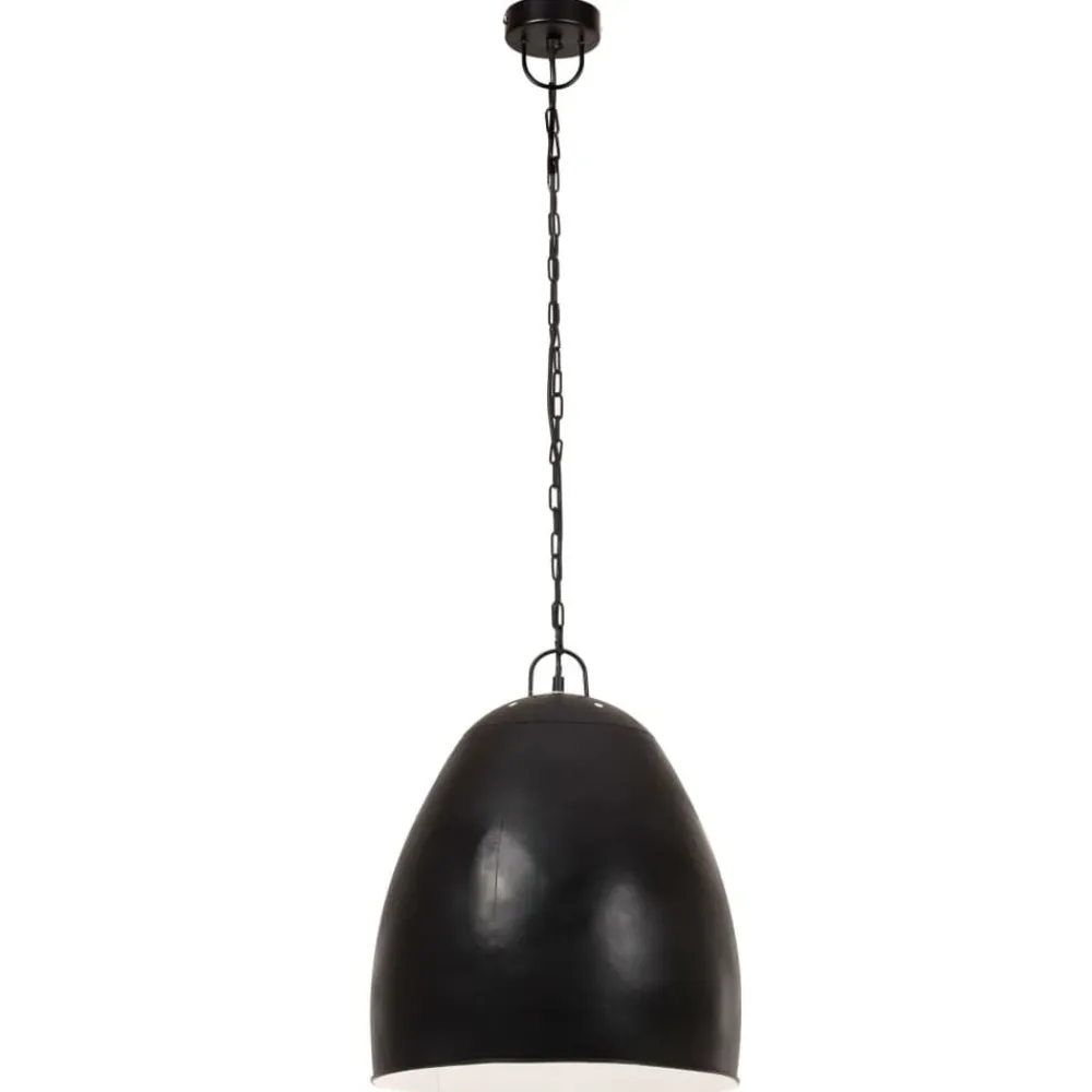 vidaXL Lámpara colgante industrial redonda negra 25 W 42 cm E27 Negro Discount