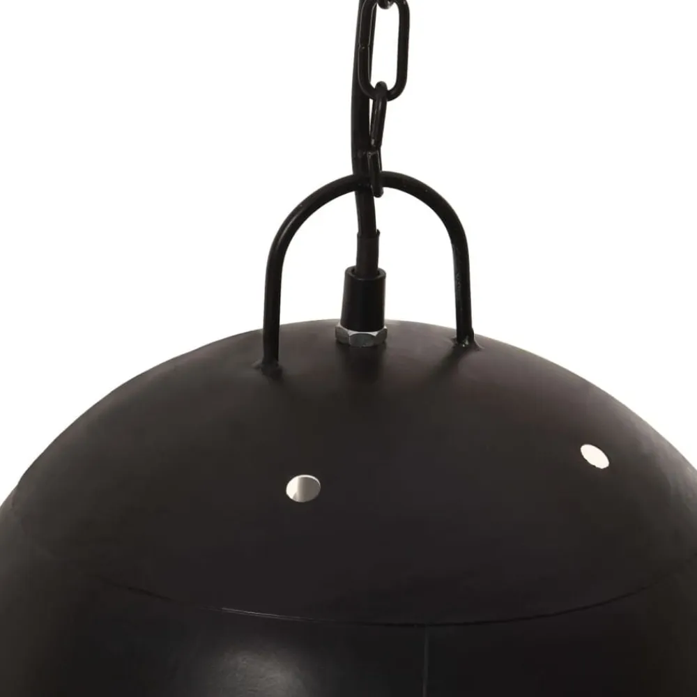 vidaXL Lámpara colgante industrial redonda negra 25 W 42 cm E27 Negro Discount