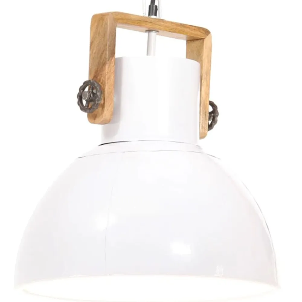 vidaXL Iluminación-Lámpara colgante industrial 25 W blanca redonda 40 cm E27