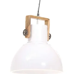 vidaXL Iluminación-Lámpara colgante industrial 25 W blanca redonda 40 cm E27