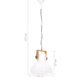 vidaXL Iluminación-Lámpara colgante industrial 25 W blanca redonda 40 cm E27