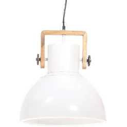 vidaXL Iluminación-Lámpara colgante industrial 25 W blanca redonda 40 cm E27