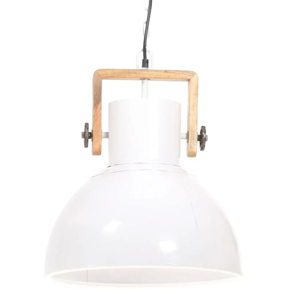 vidaXL Iluminación-Lámpara colgante industrial 25 W blanca redonda 40 cm E27
