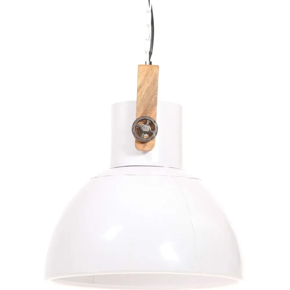 vidaXL Iluminación-Lámpara colgante industrial 25 W blanca redonda 40 cm E27