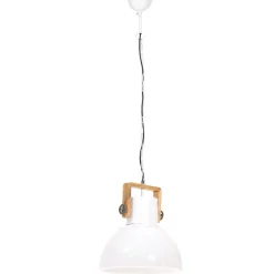 vidaXL Iluminación-Lámpara colgante industrial 25 W blanca redonda 40 cm E27