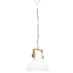 vidaXL Iluminación-Lámpara colgante industrial 25 W blanca redonda 40 cm E27
