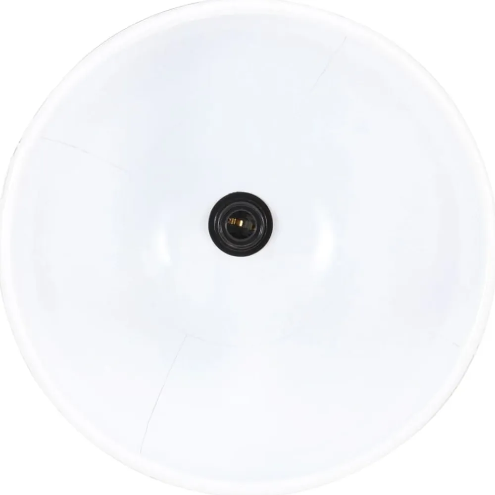 vidaXL Iluminación-Lámpara colgante industrial 25 W blanca redonda 40 cm E27