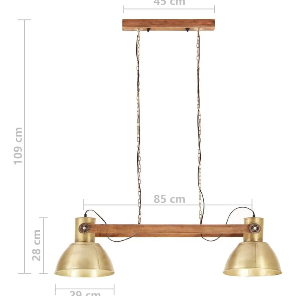 vidaXL Lámpara colgante industrial 25 W latón 109 cm E27 Latón