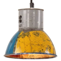 vidaXL Lámpara colgante industrial redonda E27 25 W 17 cm Multicolor Hot