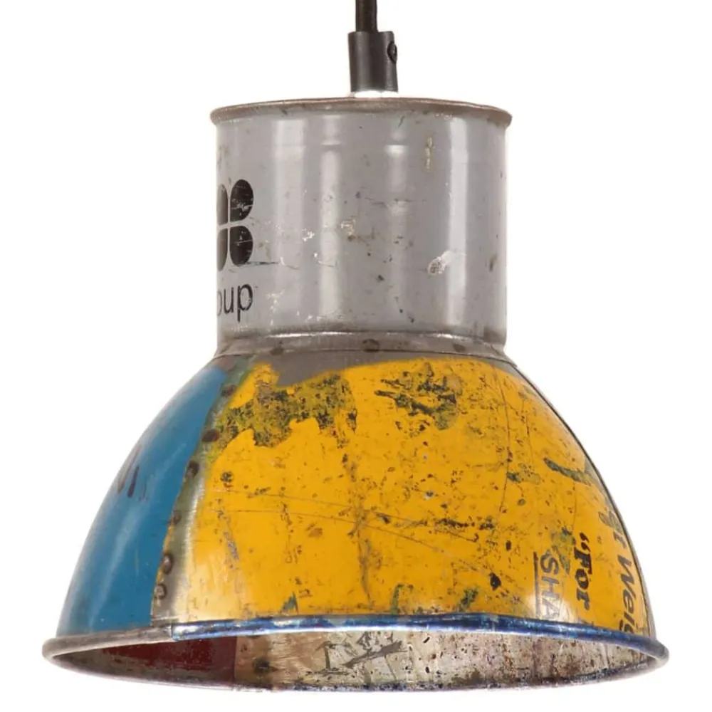 vidaXL Lámpara colgante industrial redonda E27 25 W 17 cm Multicolor Hot