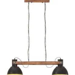 vidaXL Iluminación-Lámpara colgante industrial 25 W negra 109 cm E27