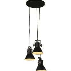 vidaXL Iluminación-Lámpara colgante negra 25 W E27 30x30x100 cm