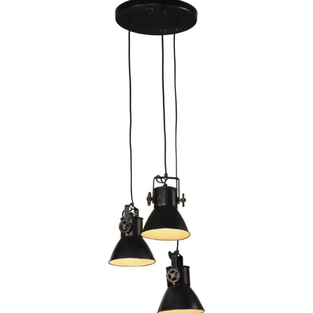 vidaXL Iluminación-Lámpara colgante negra 25 W E27 30x30x100 cm