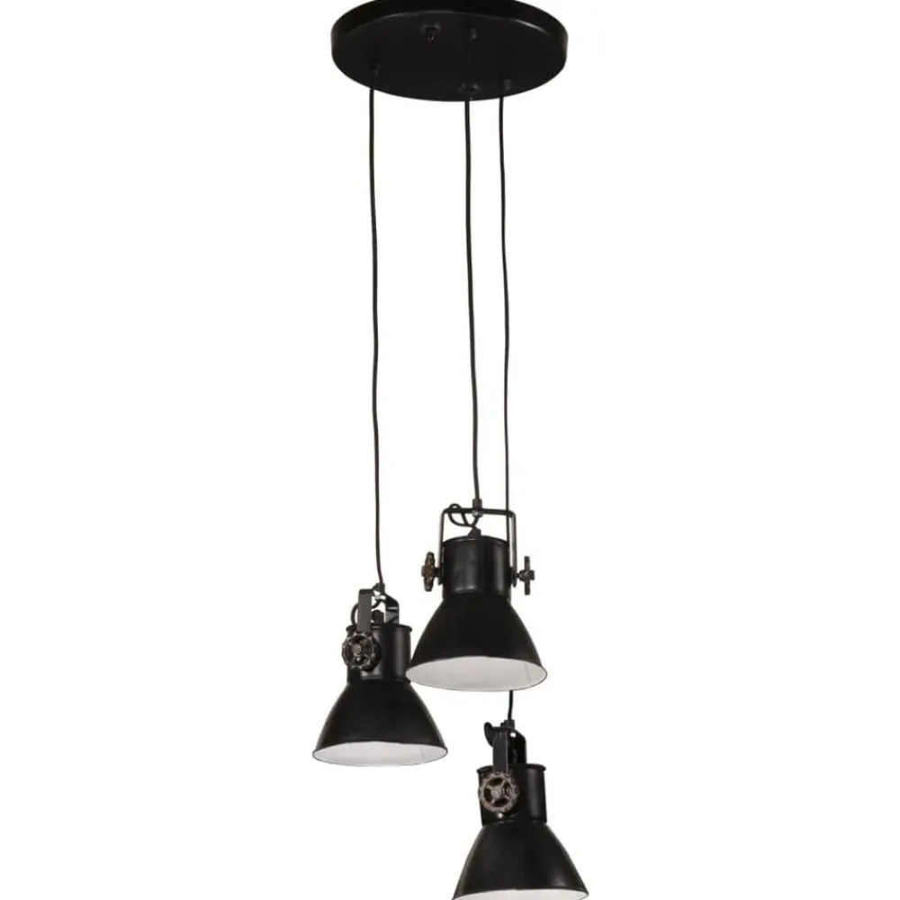vidaXL Iluminación-Lámpara colgante negra 25 W E27 30x30x100 cm