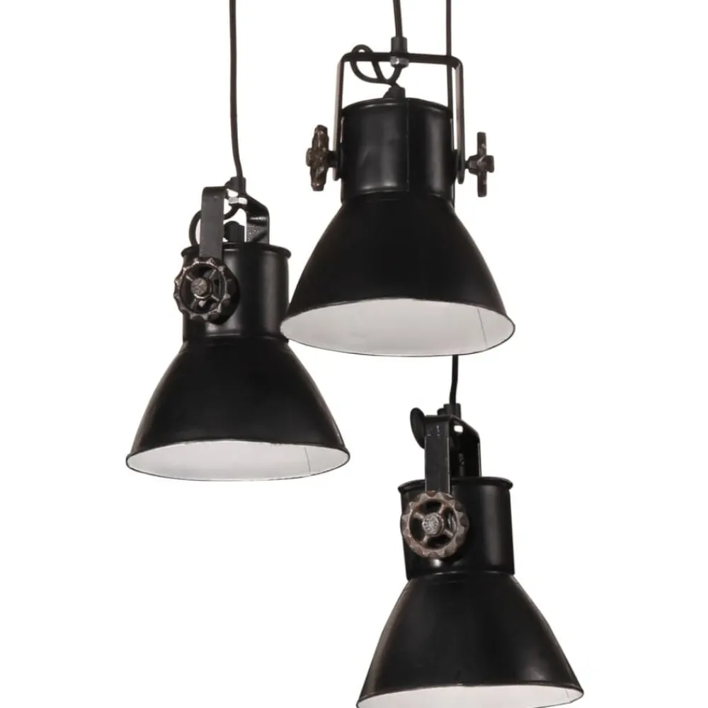 vidaXL Iluminación-Lámpara colgante negra 25 W E27 30x30x100 cm