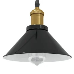 vidaXL Lámpara colgante regulable en altura E27 Ø 22cm Negro brillante Online
