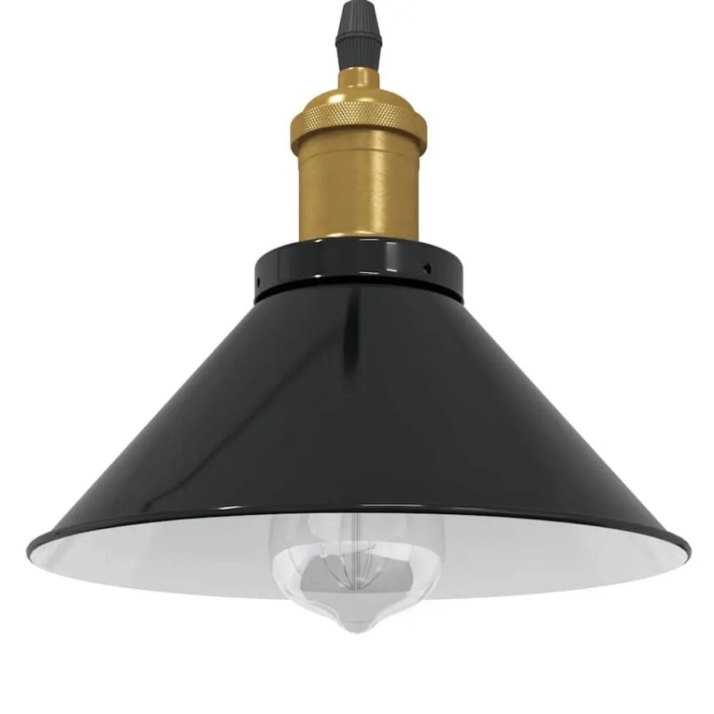 vidaXL Lámpara colgante regulable en altura E27 Ø 22cm Negro brillante Online