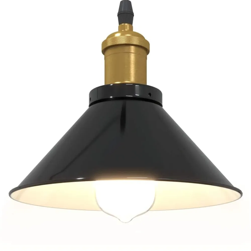 vidaXL Lámpara colgante regulable en altura E27 Ø 22cm Negro brillante Online