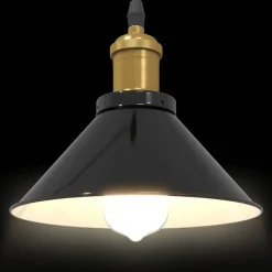 vidaXL Lámpara colgante regulable en altura E27 Ø 22cm Negro brillante Online