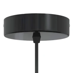 vidaXL Lámpara colgante regulable en altura E27 Ø 22cm Negro brillante Online