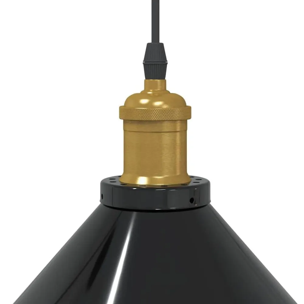 vidaXL Lámpara colgante regulable en altura E27 Ø 22cm Negro brillante Online