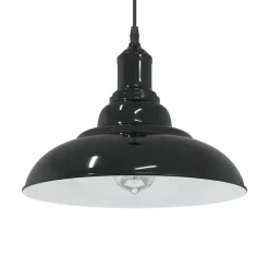 vidaXL Lámpara colgante regulable en altura E27 Ø 31cm Negro brillante Outlet