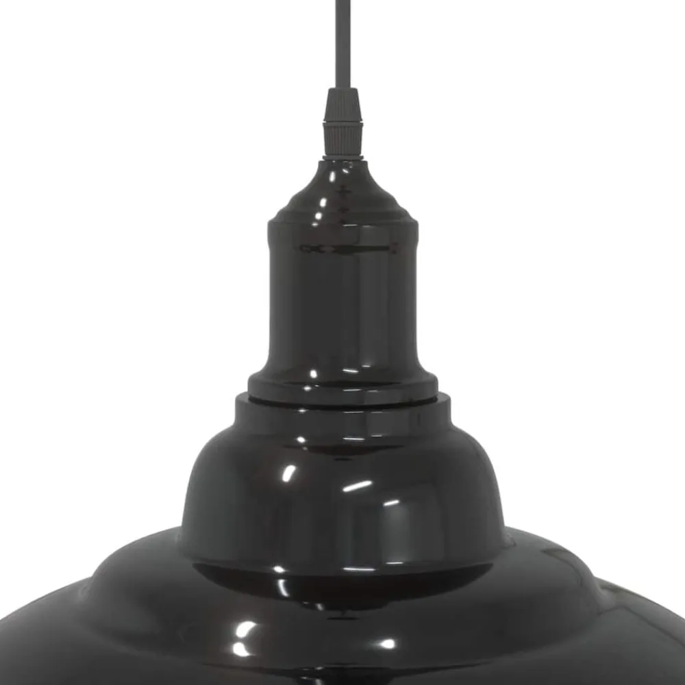vidaXL Lámpara colgante regulable en altura E27 Ø 31cm Negro brillante Outlet