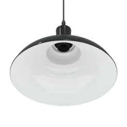 vidaXL Lámpara colgante regulable en altura E27 Ø 31cm Negro brillante Outlet