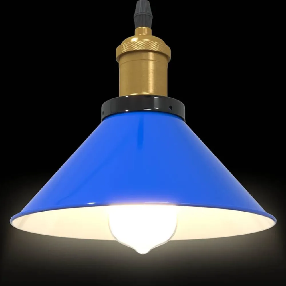 vidaXL Iluminación-Lámpara colgante regulable en altura E27 oscuro brillante Ø22cm