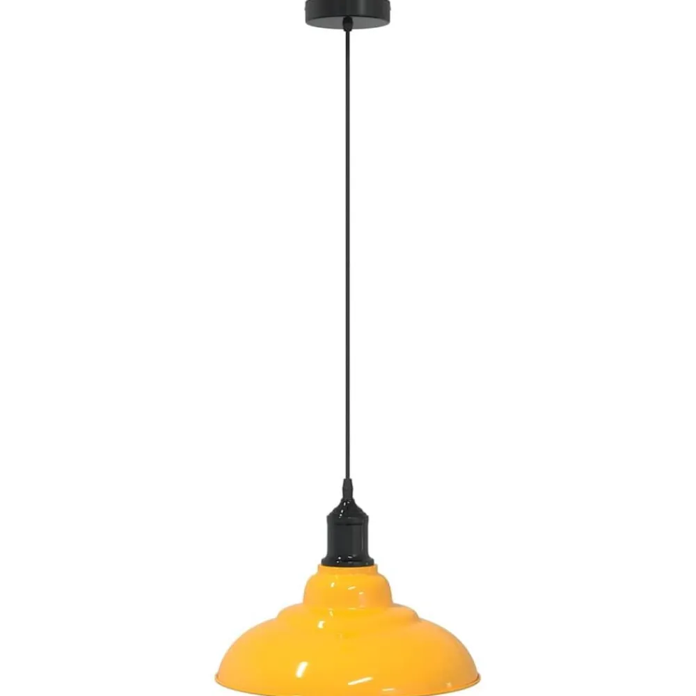 vidaXL Lámpara colgante regulable altura E27 Ø 31cm Amarillo brillante