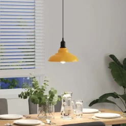 vidaXL Lámpara colgante regulable altura E27 Ø 31cm Amarillo brillante