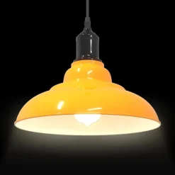 vidaXL Lámpara colgante regulable altura E27 Ø 31cm Amarillo brillante