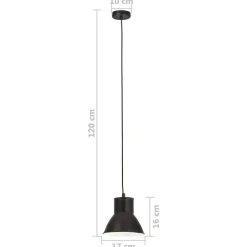 vidaXL Lámpara colgante redonda negra 25 W 17 cm E27 Negro Best