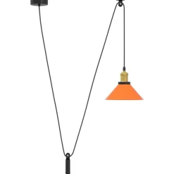 vidaXL Iluminación-Lámpara colgante regulable altura E27 naranja brillante Ø 22cm