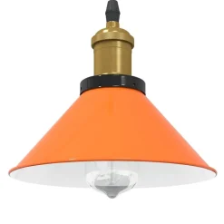 vidaXL Iluminación-Lámpara colgante regulable altura E27 naranja brillante Ø 22cm