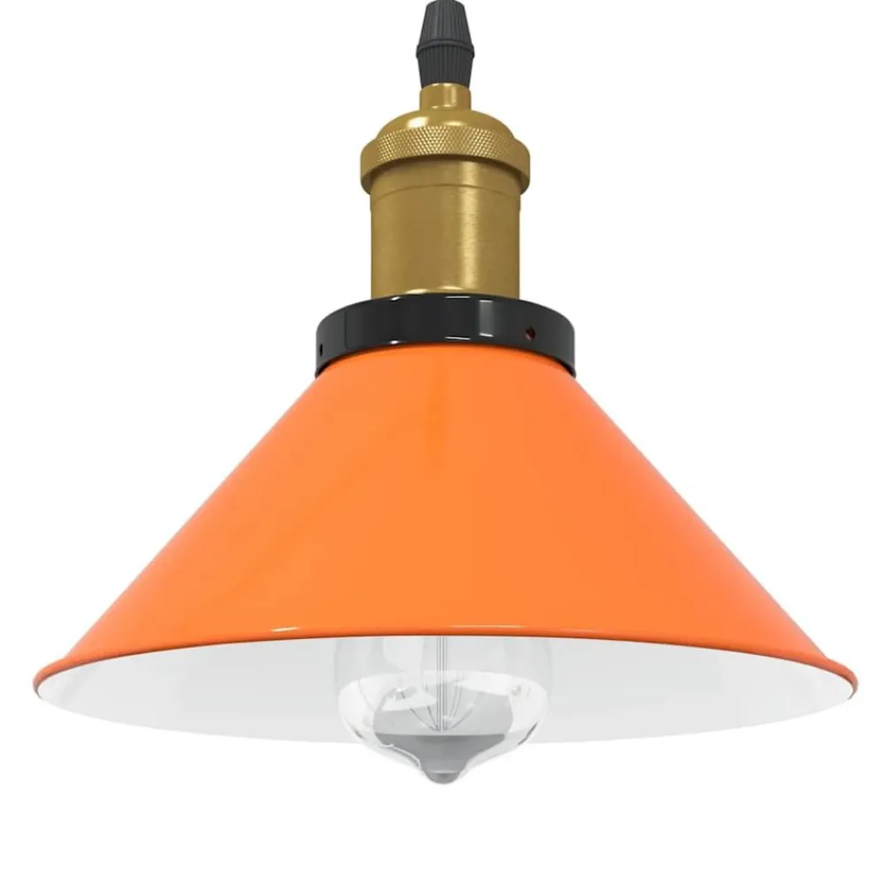 vidaXL Iluminación-Lámpara colgante regulable altura E27 naranja brillante Ø 22cm