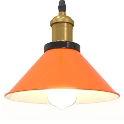 vidaXL Iluminación-Lámpara colgante regulable altura E27 naranja brillante Ø 22cm
