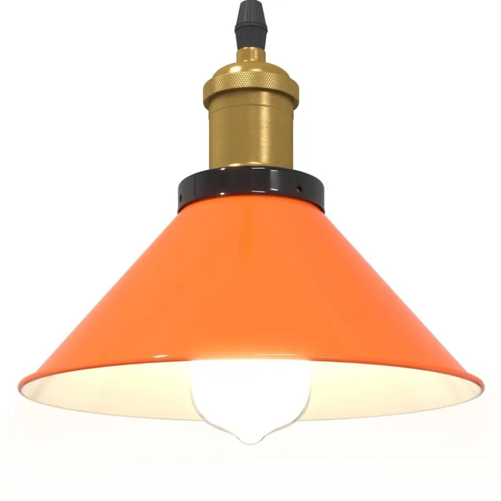 vidaXL Iluminación-Lámpara colgante regulable altura E27 naranja brillante Ø 22cm