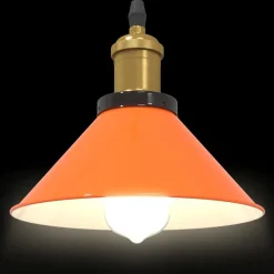 vidaXL Iluminación-Lámpara colgante regulable altura E27 naranja brillante Ø 22cm